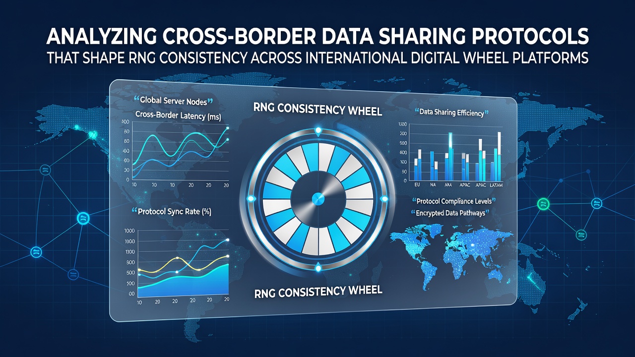 Illustration of interconnected digital networks showing RNG data exchange protocols between international gaming platforms