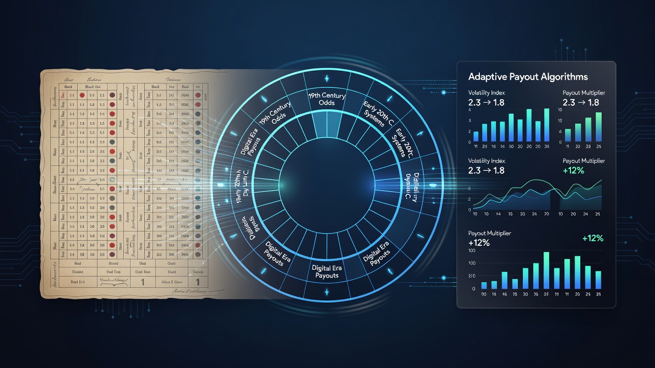 Flowchart diagram illustrating the integration of historical betting grids with adaptive payout algorithms in digital wheel simulations