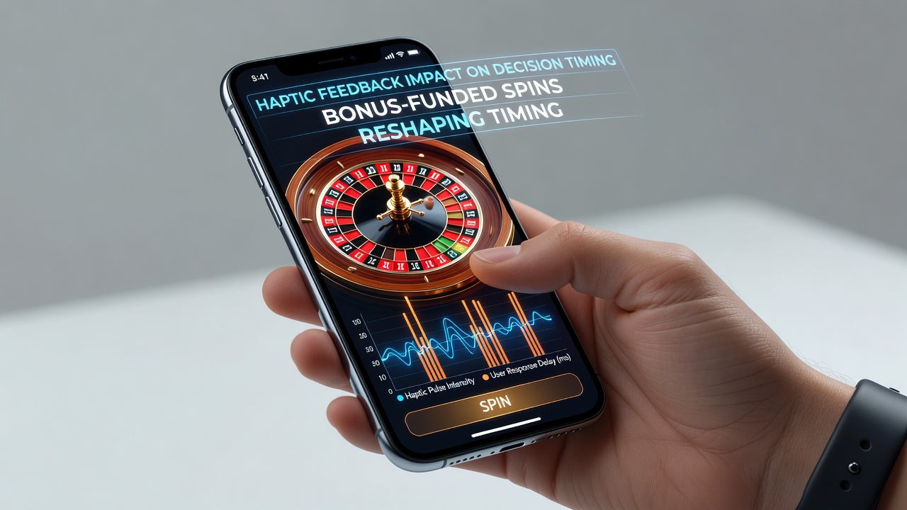 Smartphone screen displaying a roulette app interface with visible haptic feedback indicators during a bonus spin sequence