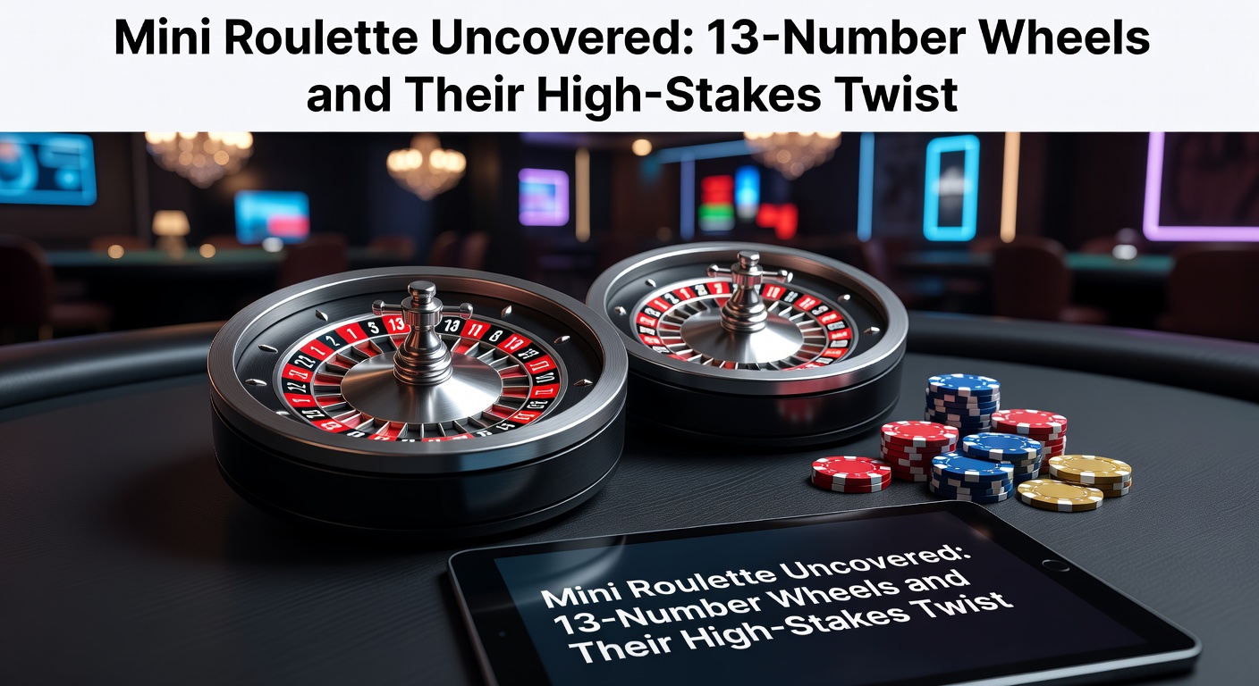 Close-up view of a mini roulette wheel featuring only 13 numbers from 0 to 12, highlighting its compact design and fast-paced spin