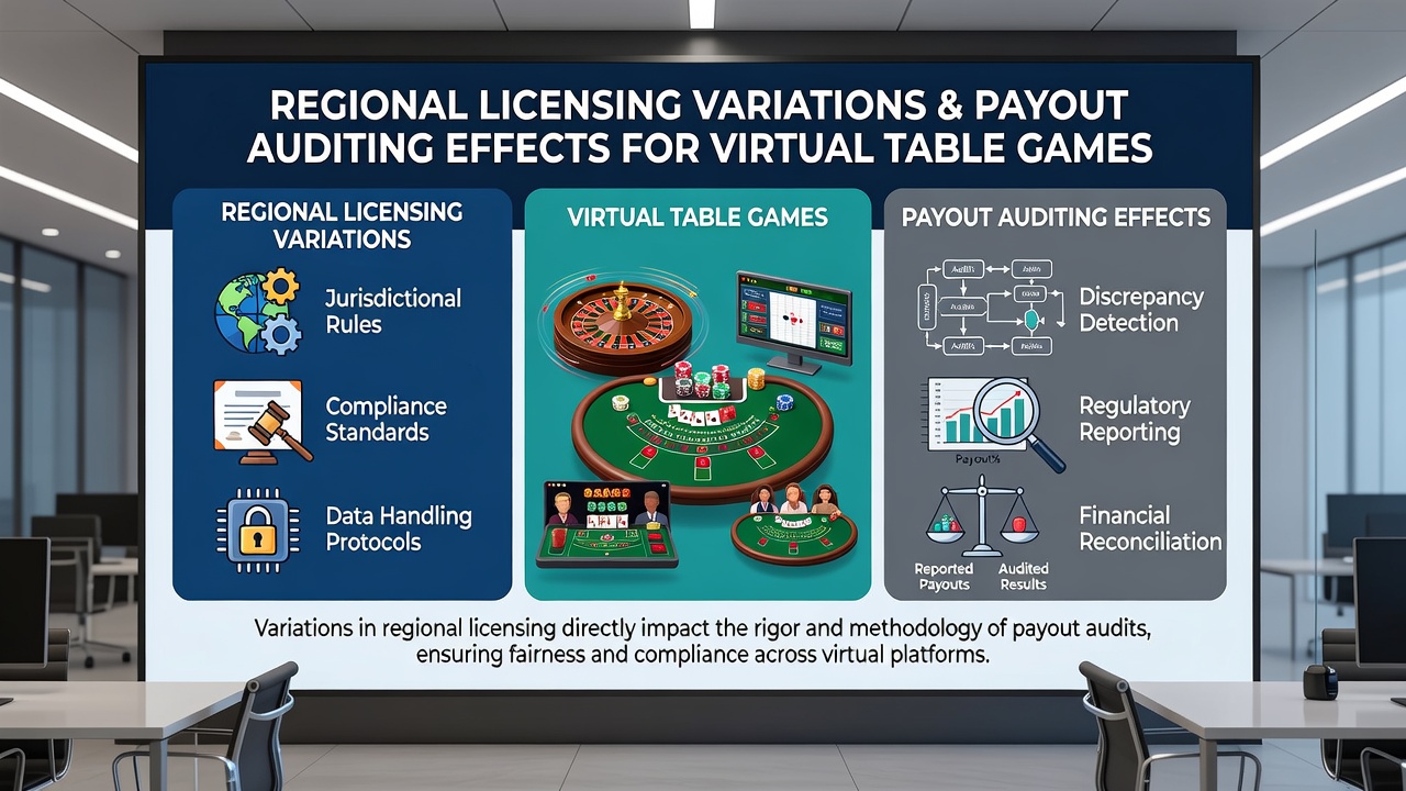 Auditors reviewing payout data streams from virtual table game servers in a compliance center