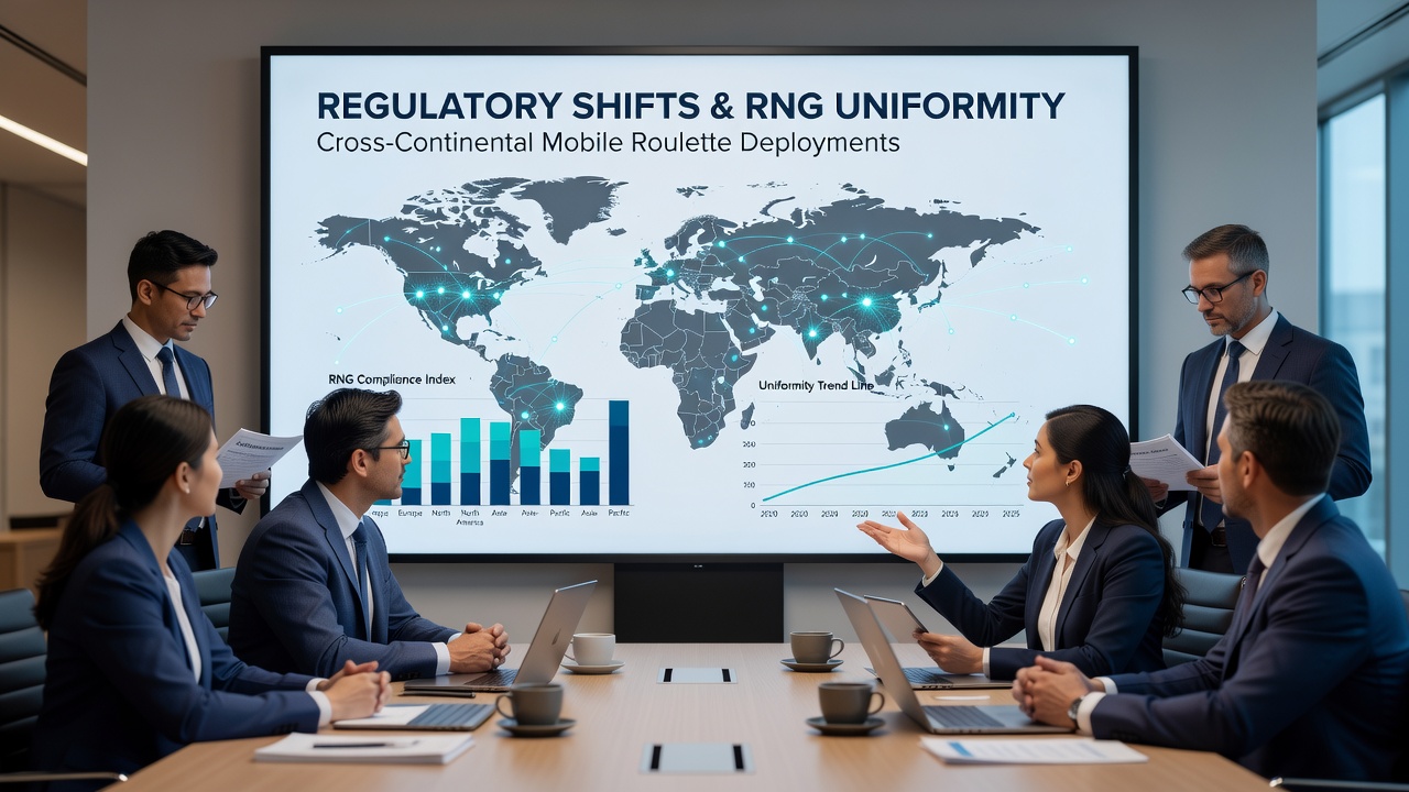 Mobile roulette game on smartphone with regulatory compliance icons overlay