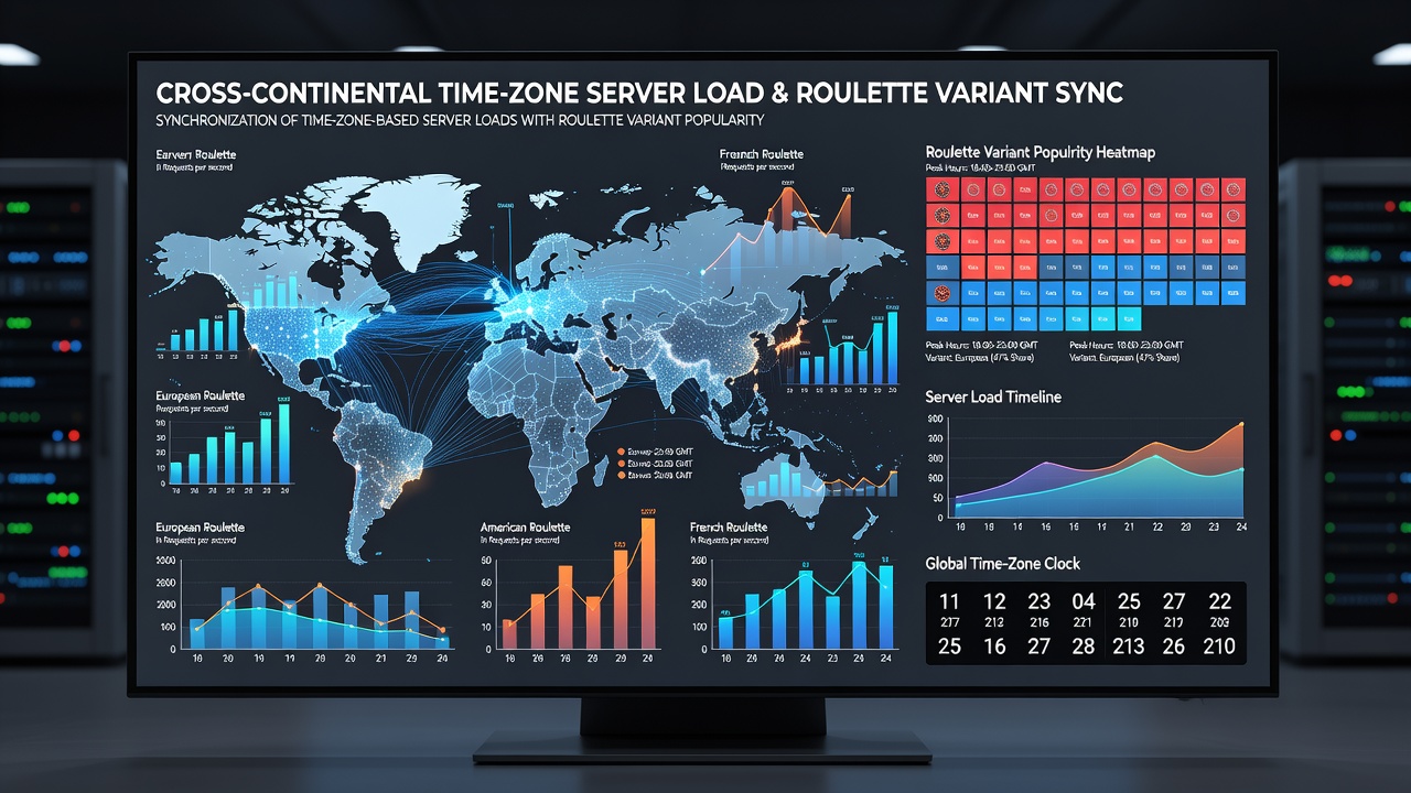 Roulette variant selection heatmap synchronized with global time zone server activity